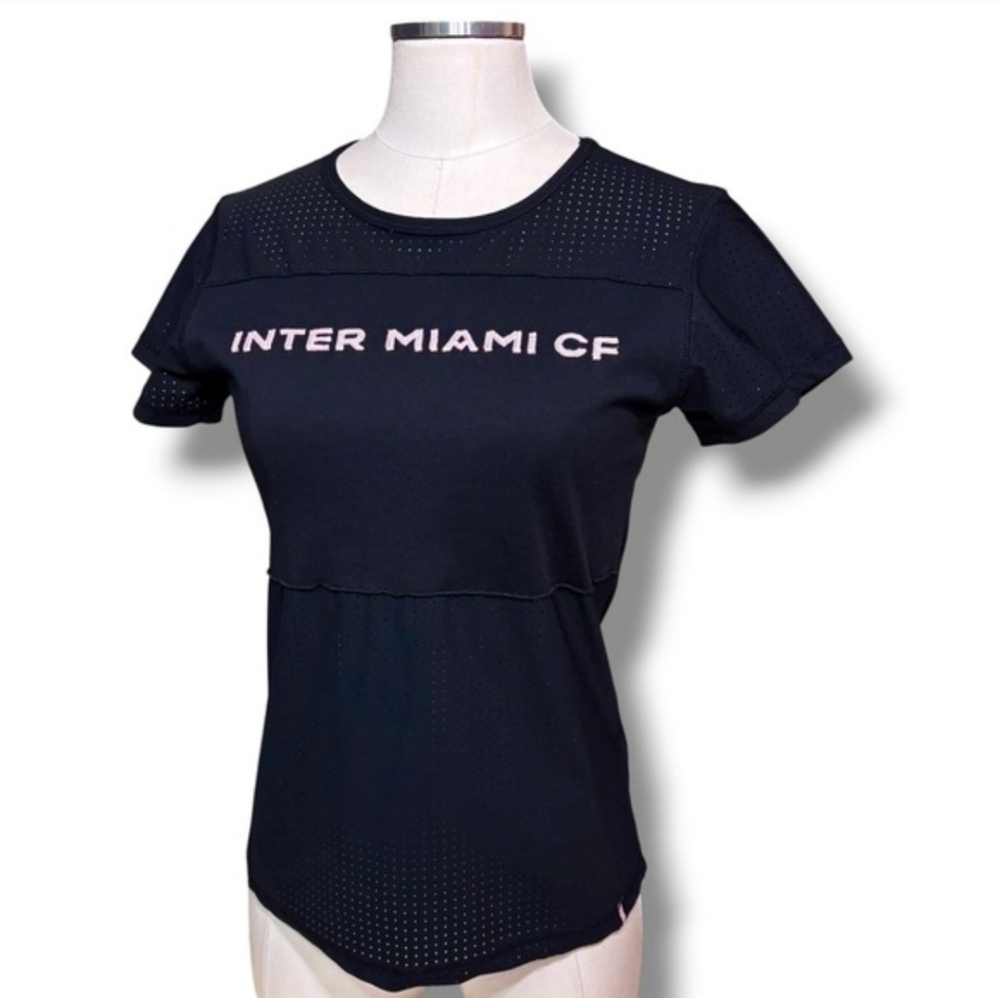 THE WILD COLLECTIVE Inter Miami CF Black Mesh Crew Neck Shirt